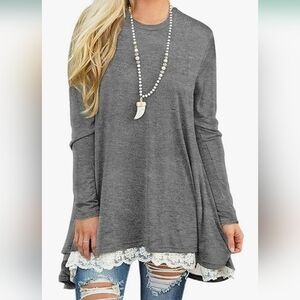 BlackCherry Charcoal Long Sleeve Blouse